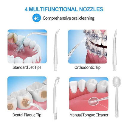 Water Flosser Portable Oral Irrigator with 3 Modes, 4 Jet Tips, Cordless Rechargeable
