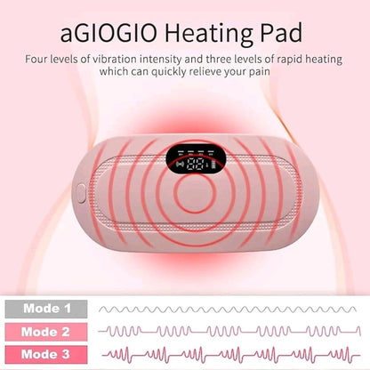 Periods Massager, Fast Heating Pad with 3 Heat Levels and 4 Massage Modes